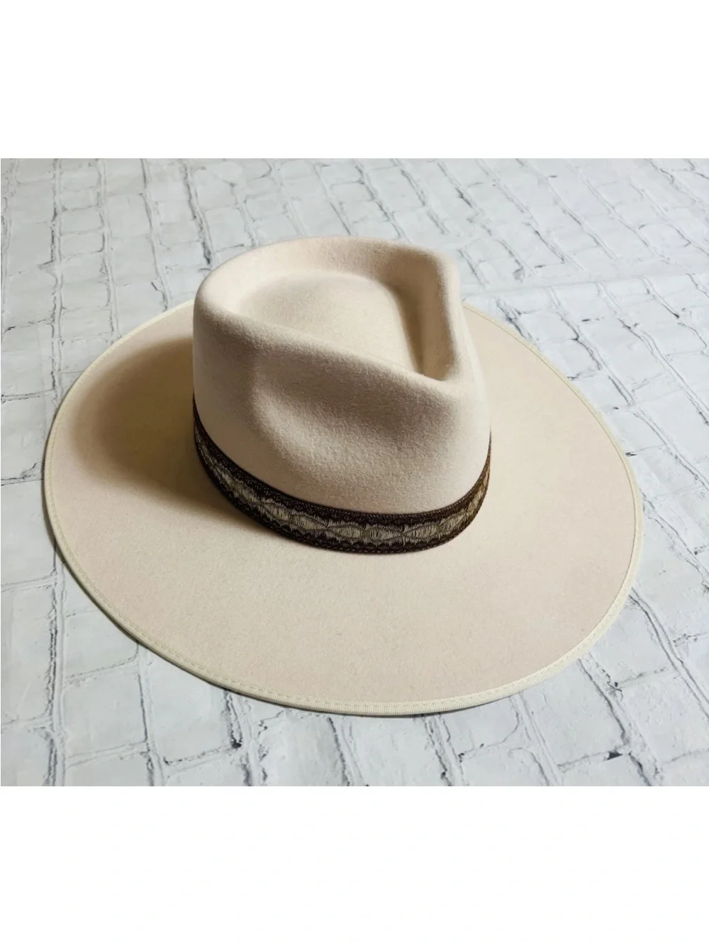 NWT Lack of Color Rancher Special Fedora Hat Cream Austrailian Wool 59 cm Large